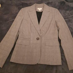 Ann Taylor LOFT Gray Plaid Blazer, Size 4